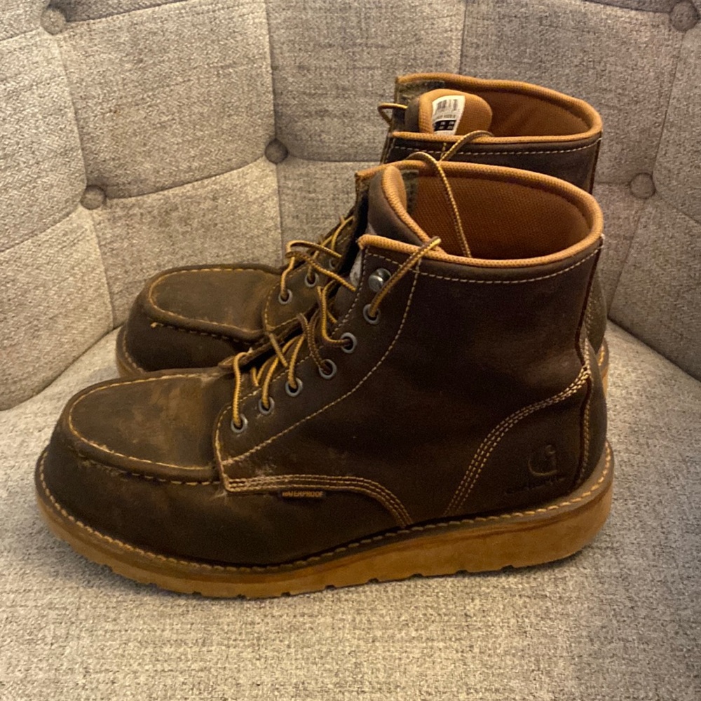 Steel toe, moc toe carhartt work boots